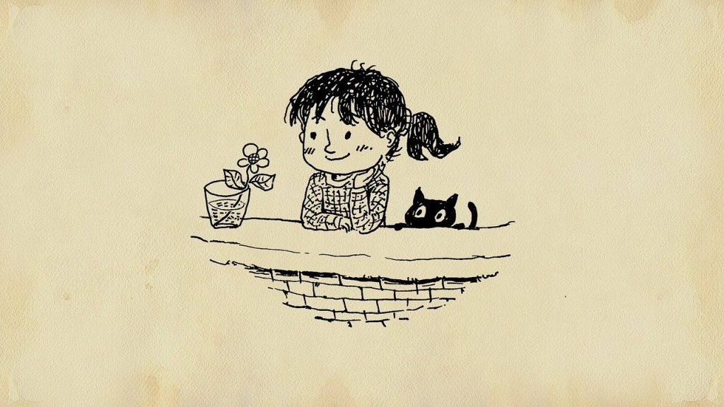 girl, cat, flower-1118396.jpg